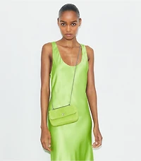 Mini Kira Diamond Quilt Suede Flap Bag