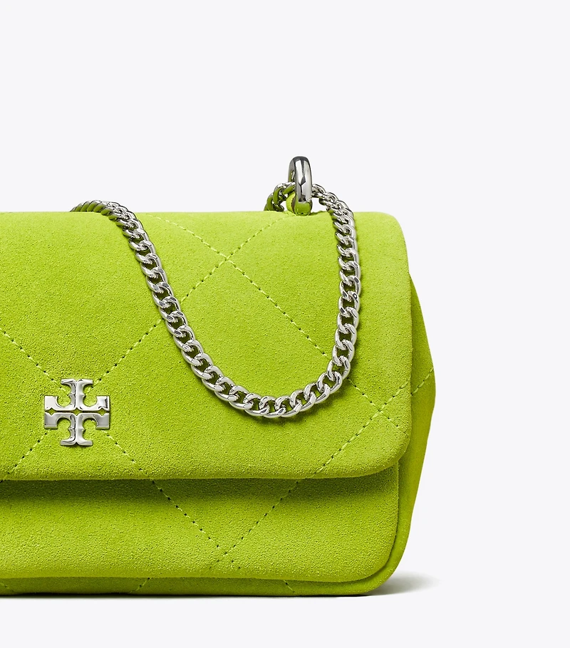 Mini Kira Diamond Quilt Suede Flap Bag