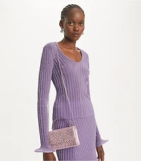 Mini Kira Moto Quilt Metallic Top-Handle Crossbody