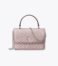 Mini Kira Moto Quilt Metallic Top-Handle Crossbody