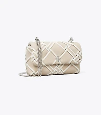Mini Kira Woven Canvas Flap Bag