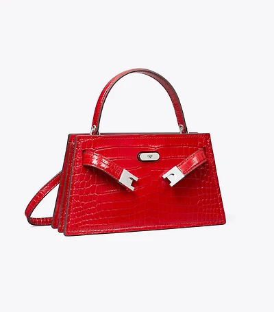 Mini Lee Radziwill Croc-Embossed Top-Handle Bag