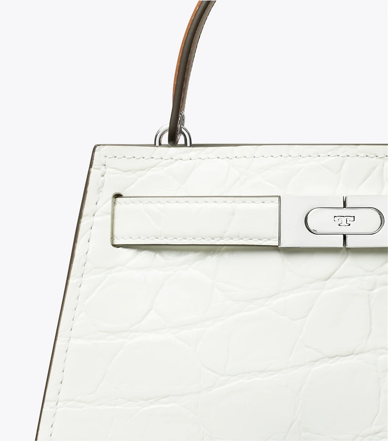 Mini Lee Radziwill Croc-Embossed Top-Handle Bag