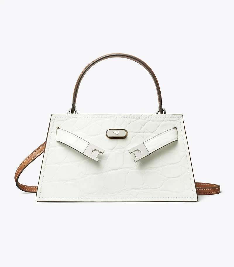 Mini Lee Radziwill Croc-Embossed Top-Handle Bag