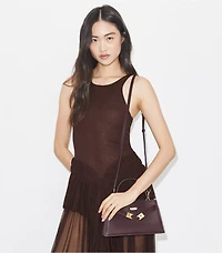 Mini Lee Radziwill Pebbled Top-Handle Bag