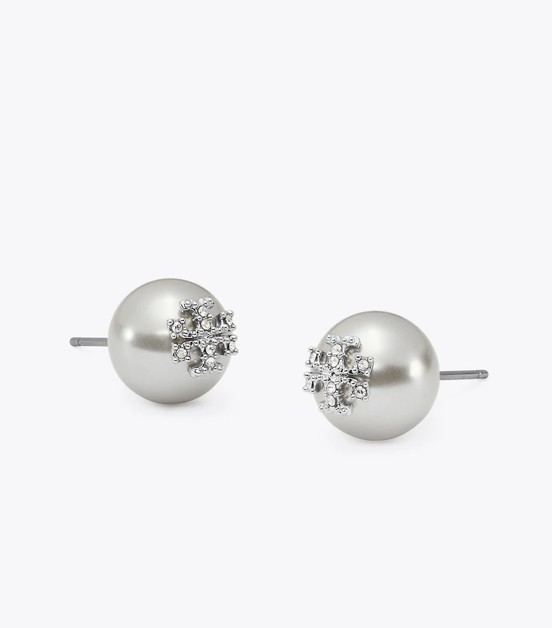 Moondance Pearl and Pavé Stud Earrings