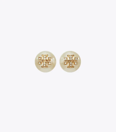 Moondance Pearl and Pavé Stud Earrings