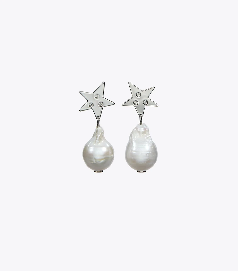 Moondance Pearl and Star Drop Earrings