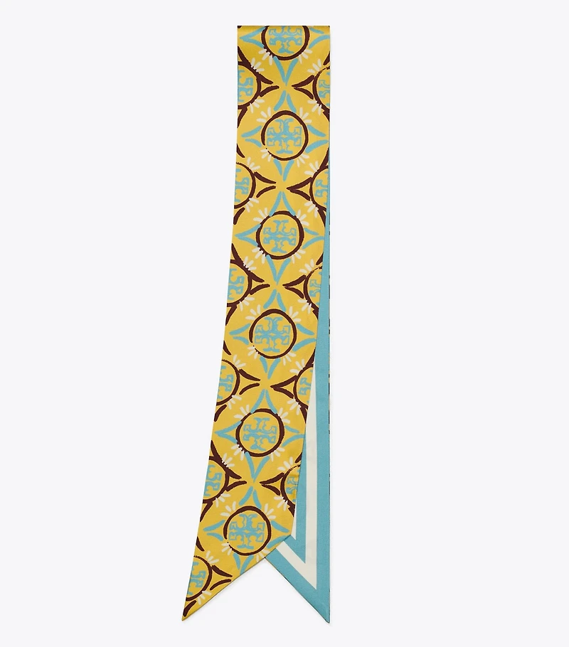Mosaic Monogram Double-Sided Silk Ribbon Tie