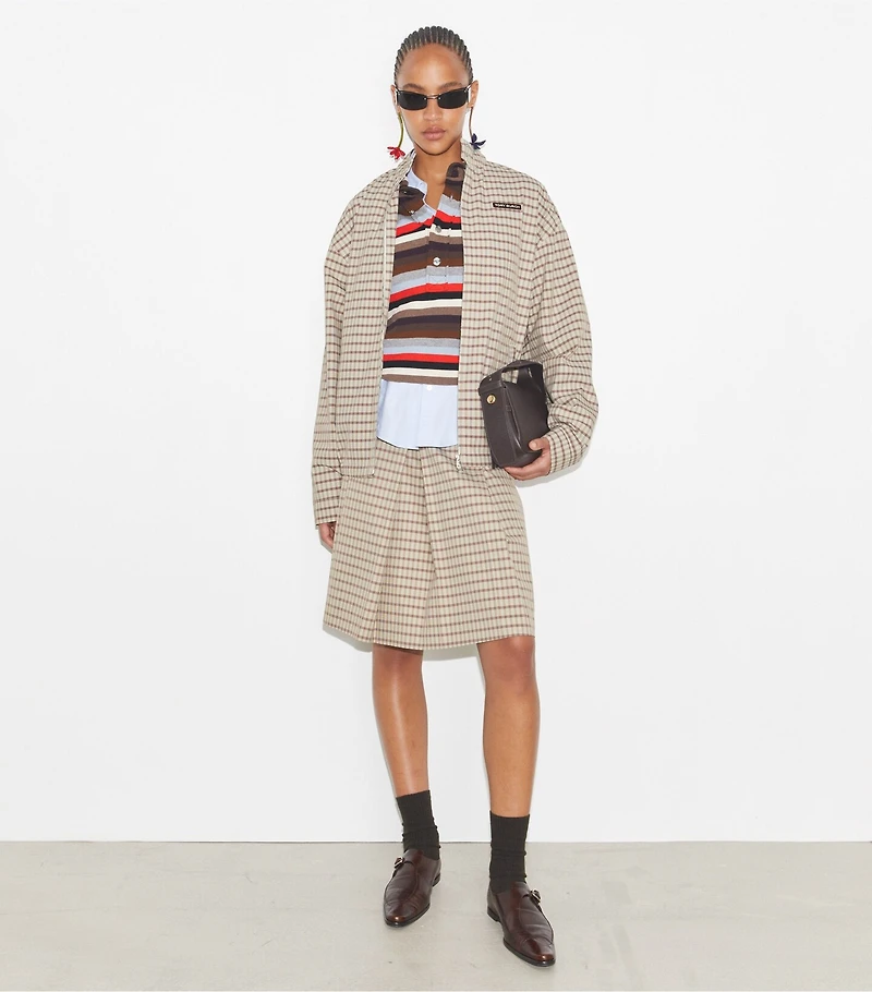Nylon Plaid Golf Jacket