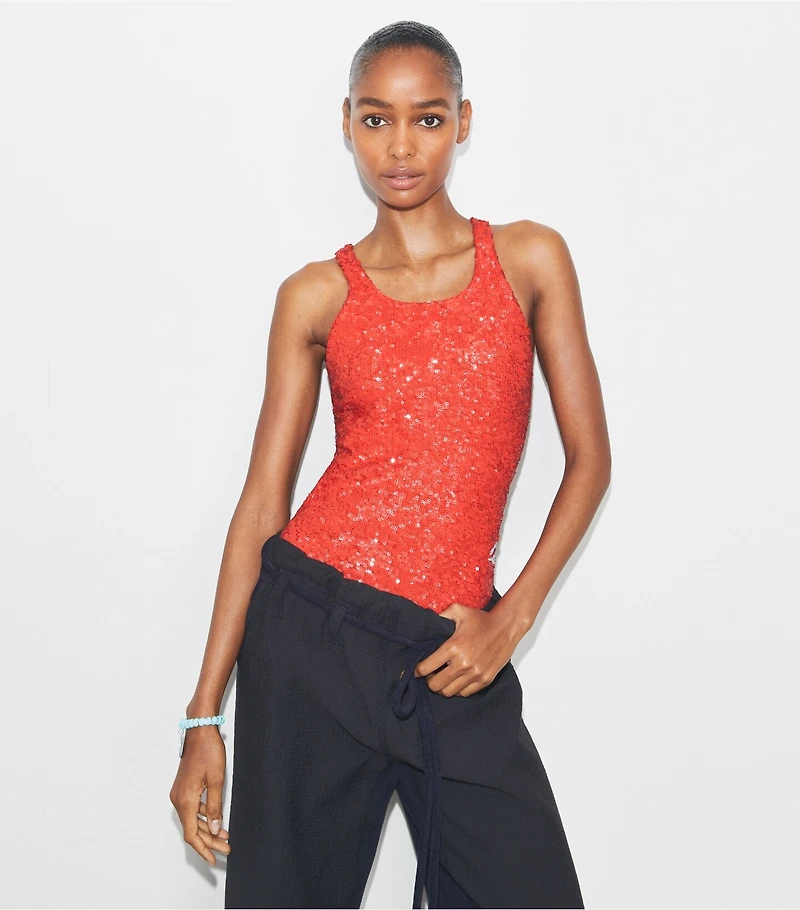 Open-Back Jersey Bodysuit