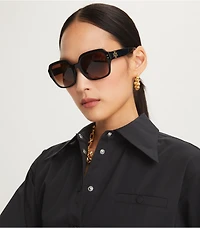 Oversized Square Logo Sunglasses