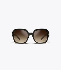 Oversized Square Logo Sunglasses
