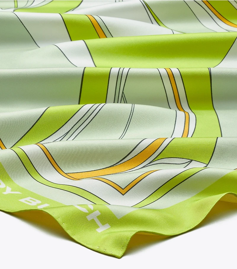 Oversized Twisty Floral Silk Square Scarf