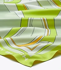 Oversized Twisty Floral Silk Square Scarf