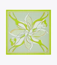 Oversized Twisty Floral Silk Square Scarf