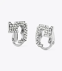 Pavé Logo Clip-On Earrings