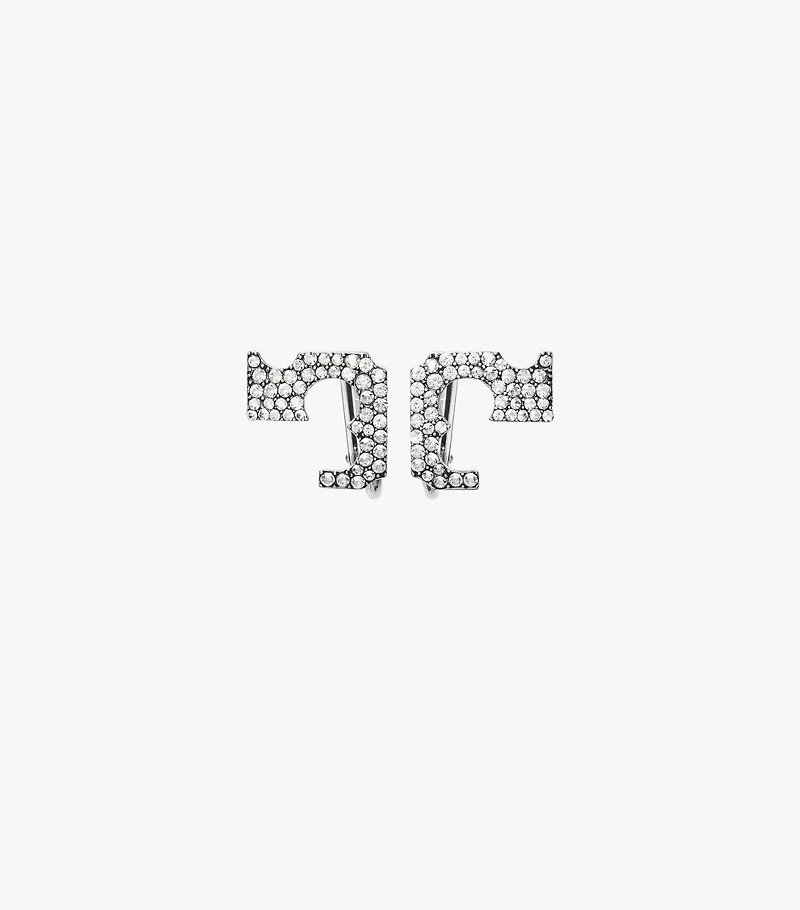 Pavé Logo Clip-On Earrings
