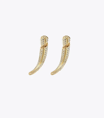 Pavé Logo Spike Front-Back Earring