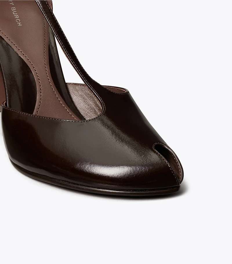 Peep-Toe T-Strap Heeled Sandal