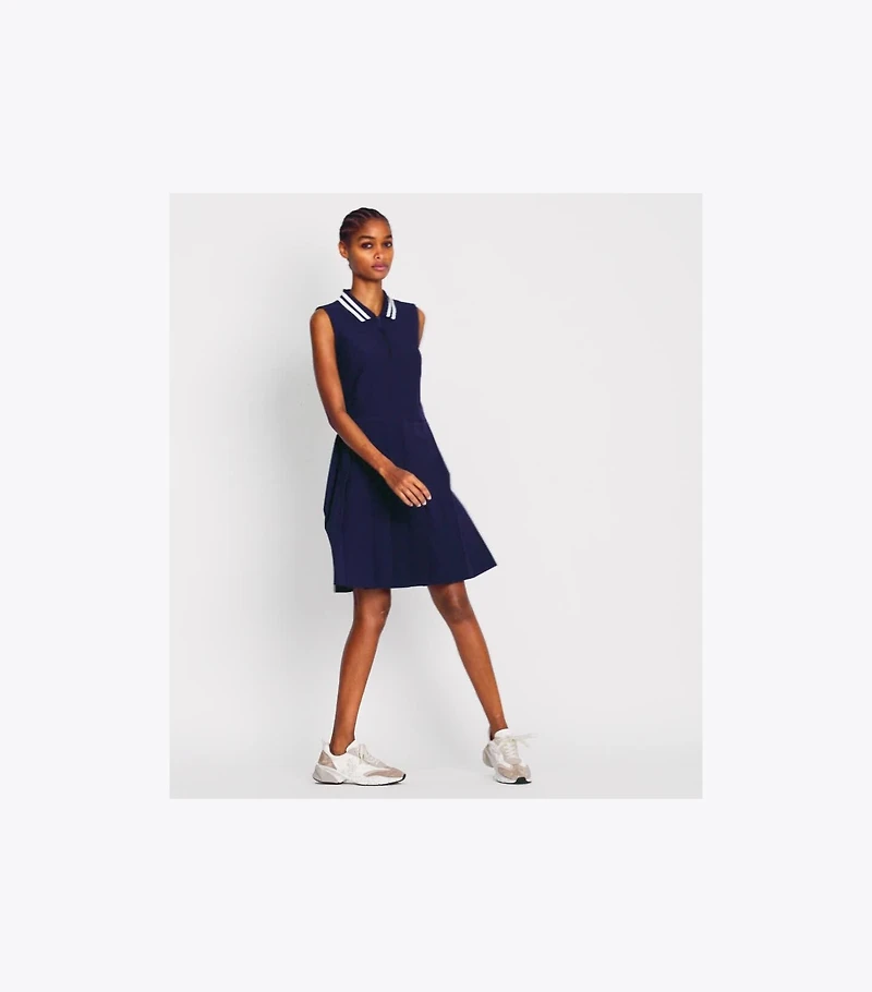 Performance Pleated Collar Golf Dress