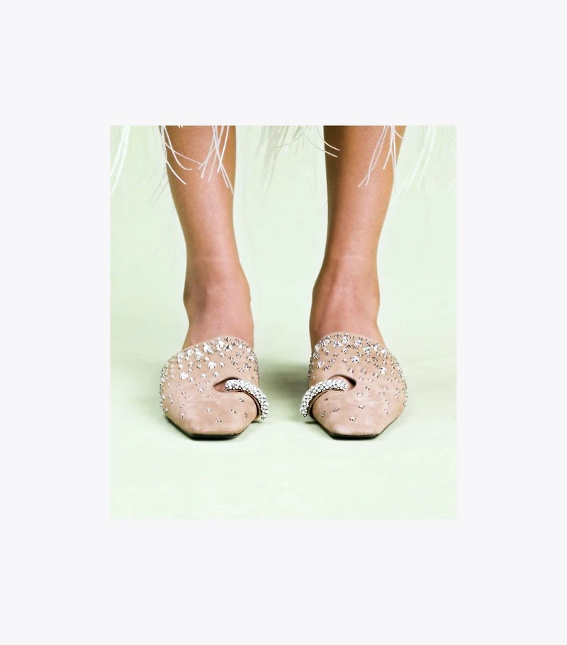 Pierced Crystal Mule