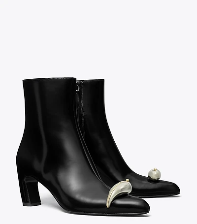 Pierced Heeled Ankle Boot