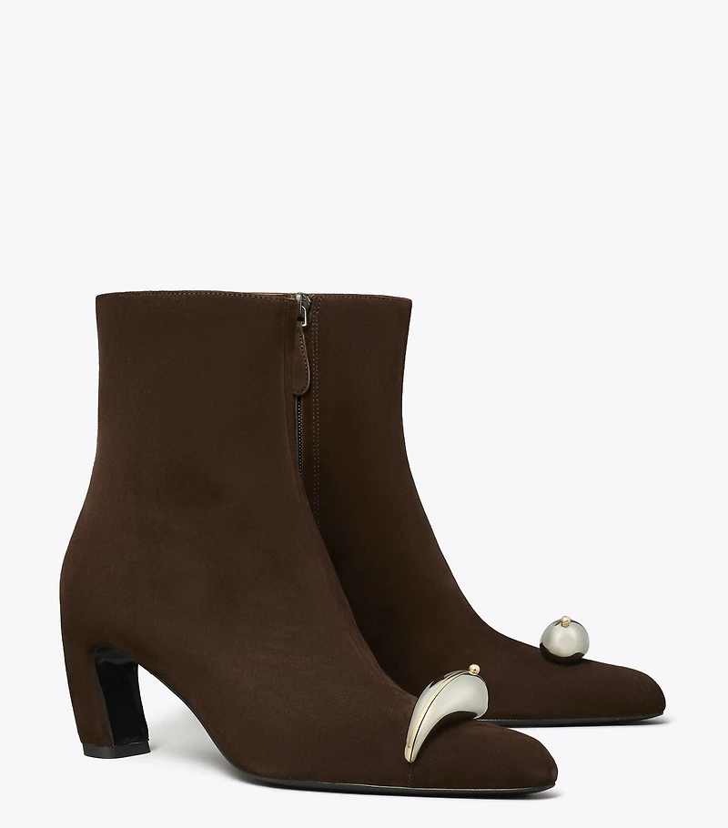 Pierced Heeled Ankle Boot