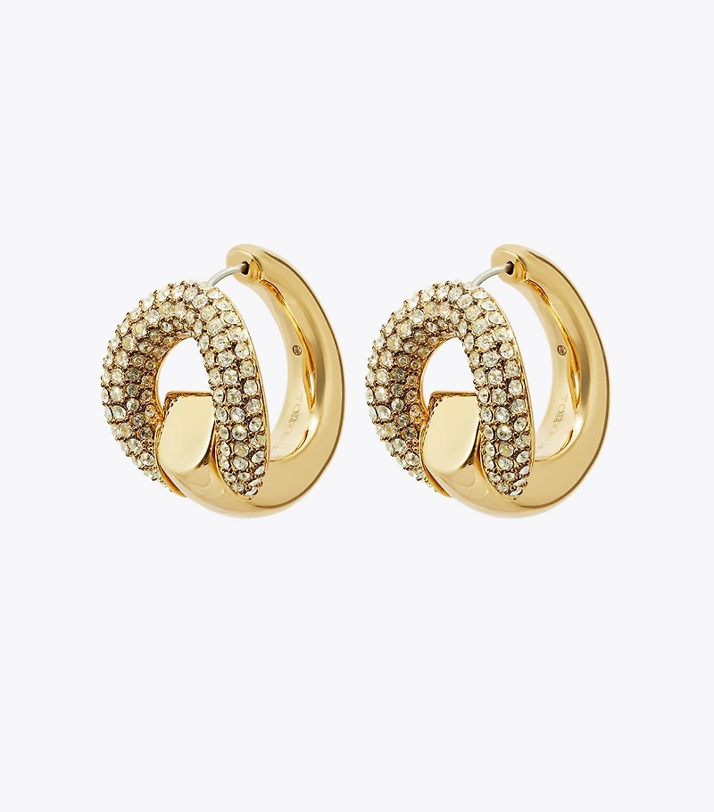 Pierced Pavé Hoop Earrings