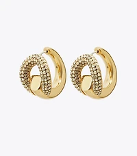 Pierced Pavé Hoop Earrings