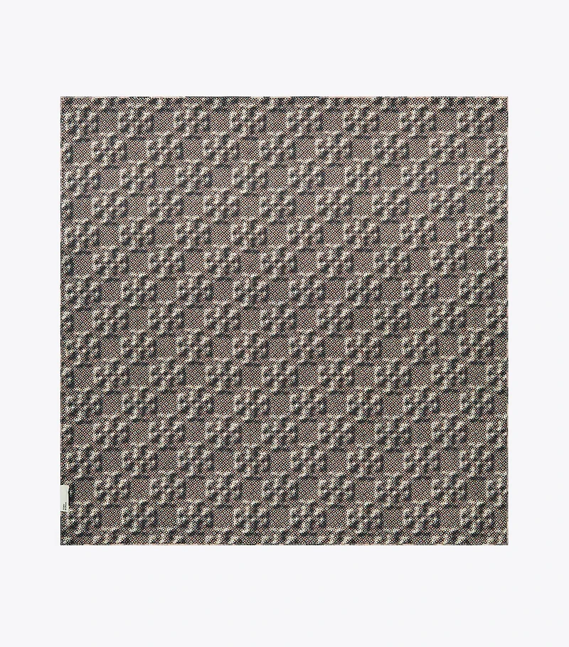 Pixel Flower Silk Square Scarf