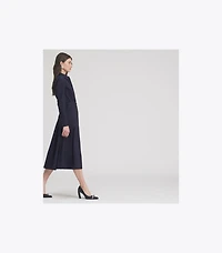Pleated Cotton Shirtdress