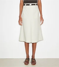 Pleated Cotton Twill Skirt