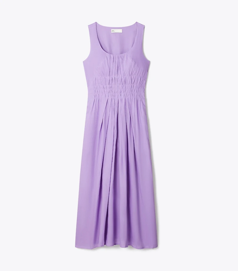 Pleated Linen Dress