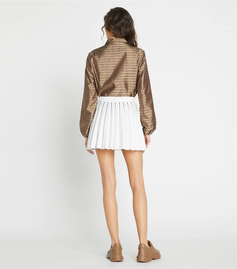 Pleated Tech Knit Skirt