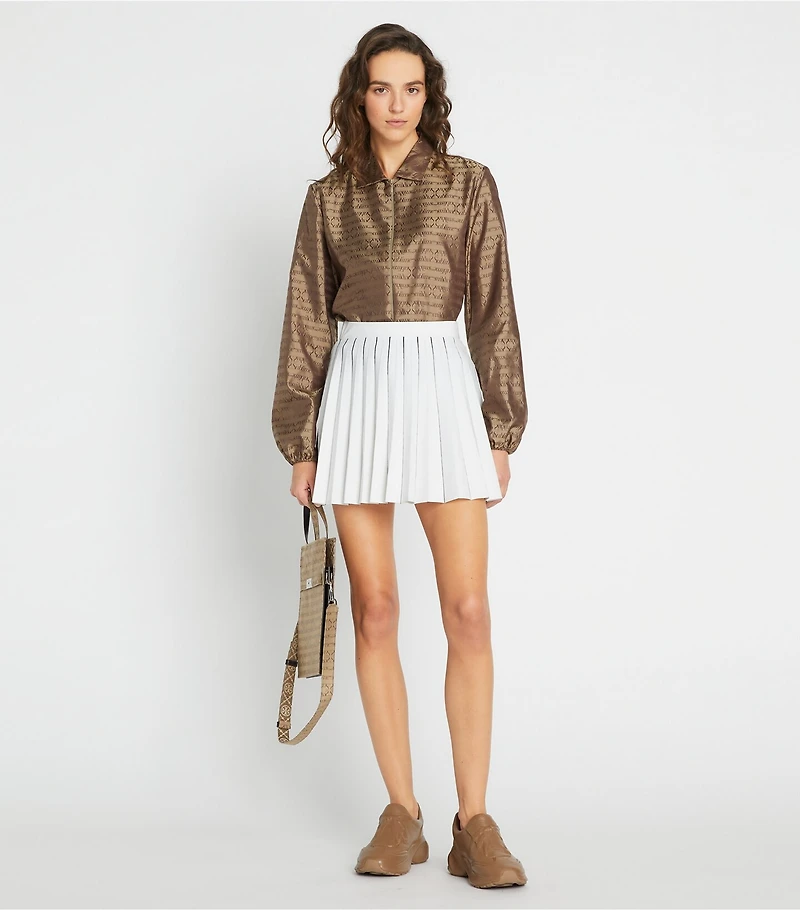 Pleated Tech Knit Skirt