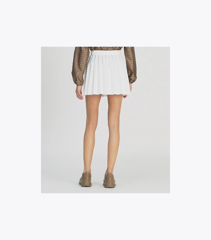Pleated Tech Knit Skirt