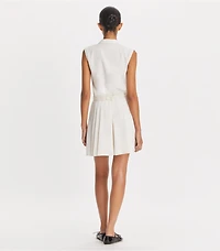 Pleated Twill Dress