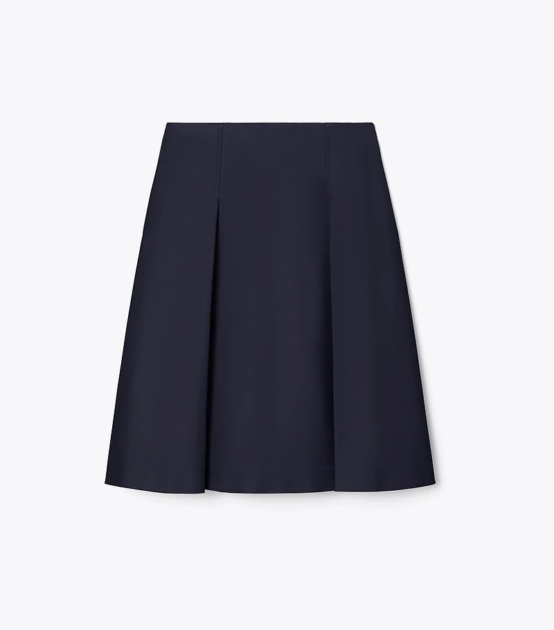 Pleated Twill Skirt