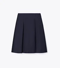 Pleated Twill Skirt