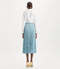 Pleated Viscose Skirt