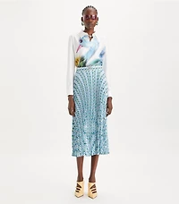 Pleated Viscose Skirt