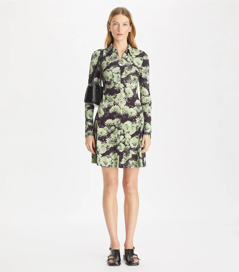 Printed Jersey Polo Dress