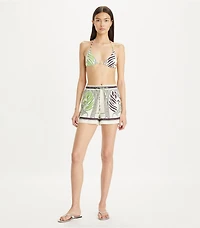 Printed Linen Camp Short