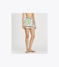 Printed Linen Camp Short