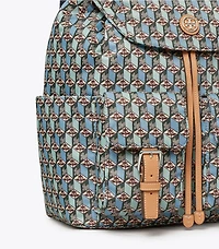 Printed Nylon Flap Backpack