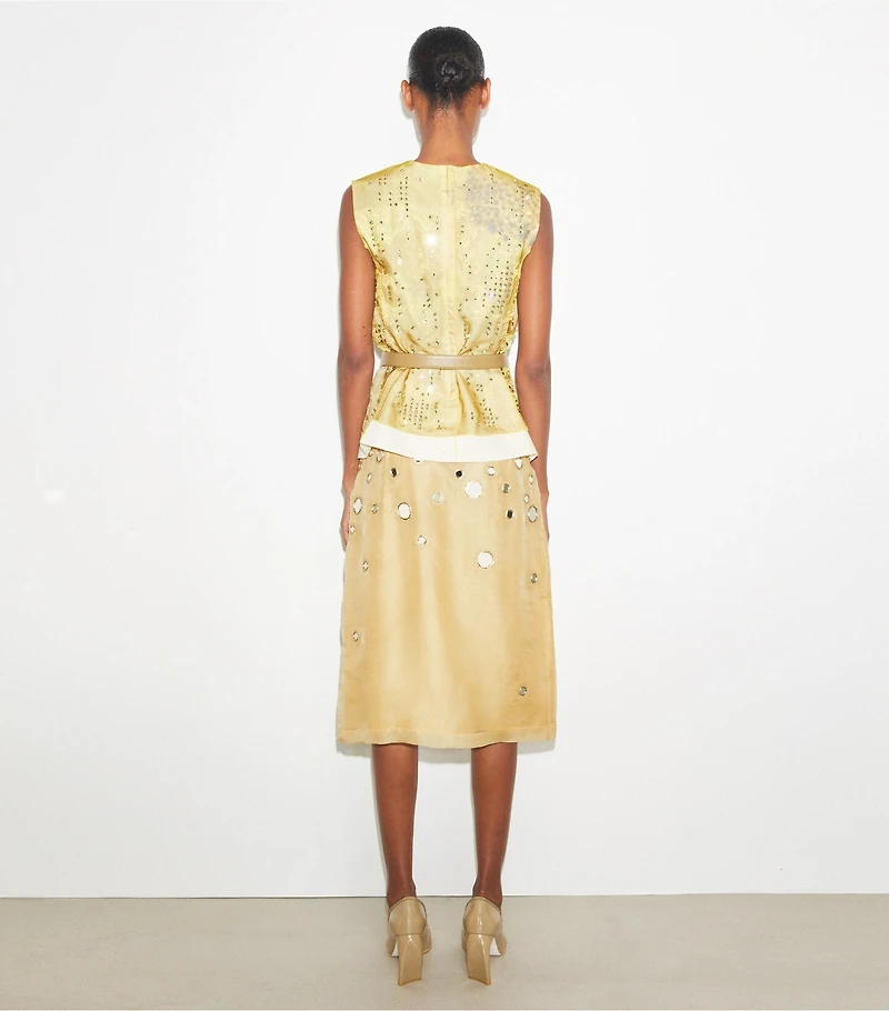 Printed Organza Shell Top