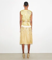 Printed Organza Shell Top