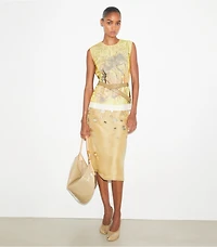 Printed Organza Shell Top