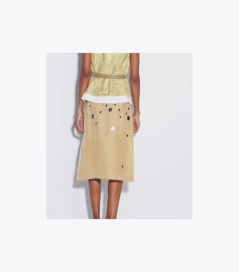 Printed Organza Shell Top